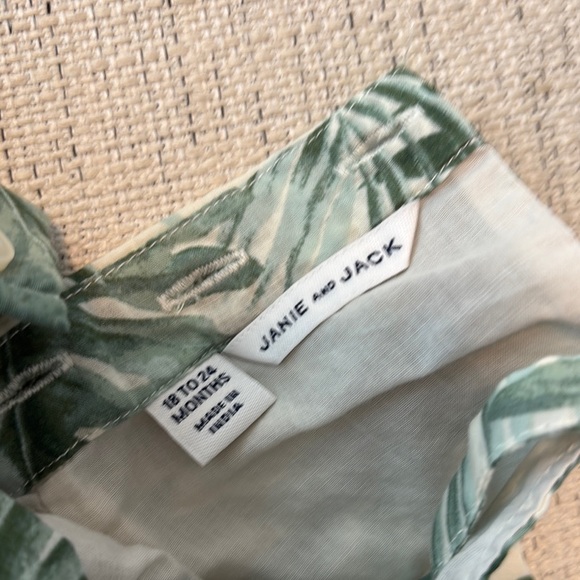 Janie and Jack Green Leaf Print Dress - Picture 2 of 2